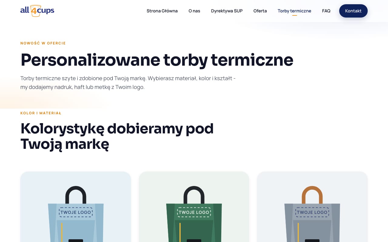 Torby termiczne jako osobna podstrona: nowa linia produktowa dostaje własny adres, a nie akapit w ofercie.