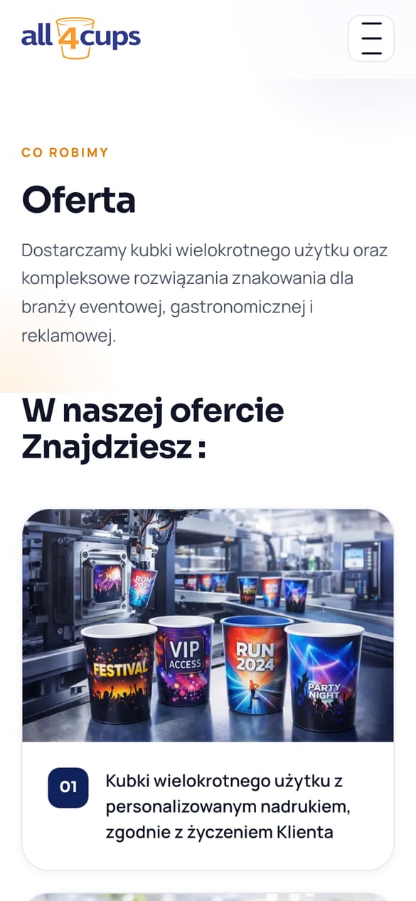 Oferta rozbita na techniki znakowania - IML, druk UV, sublimacja i laser - bo każda ma inne minimum zamówienia. (telefon)