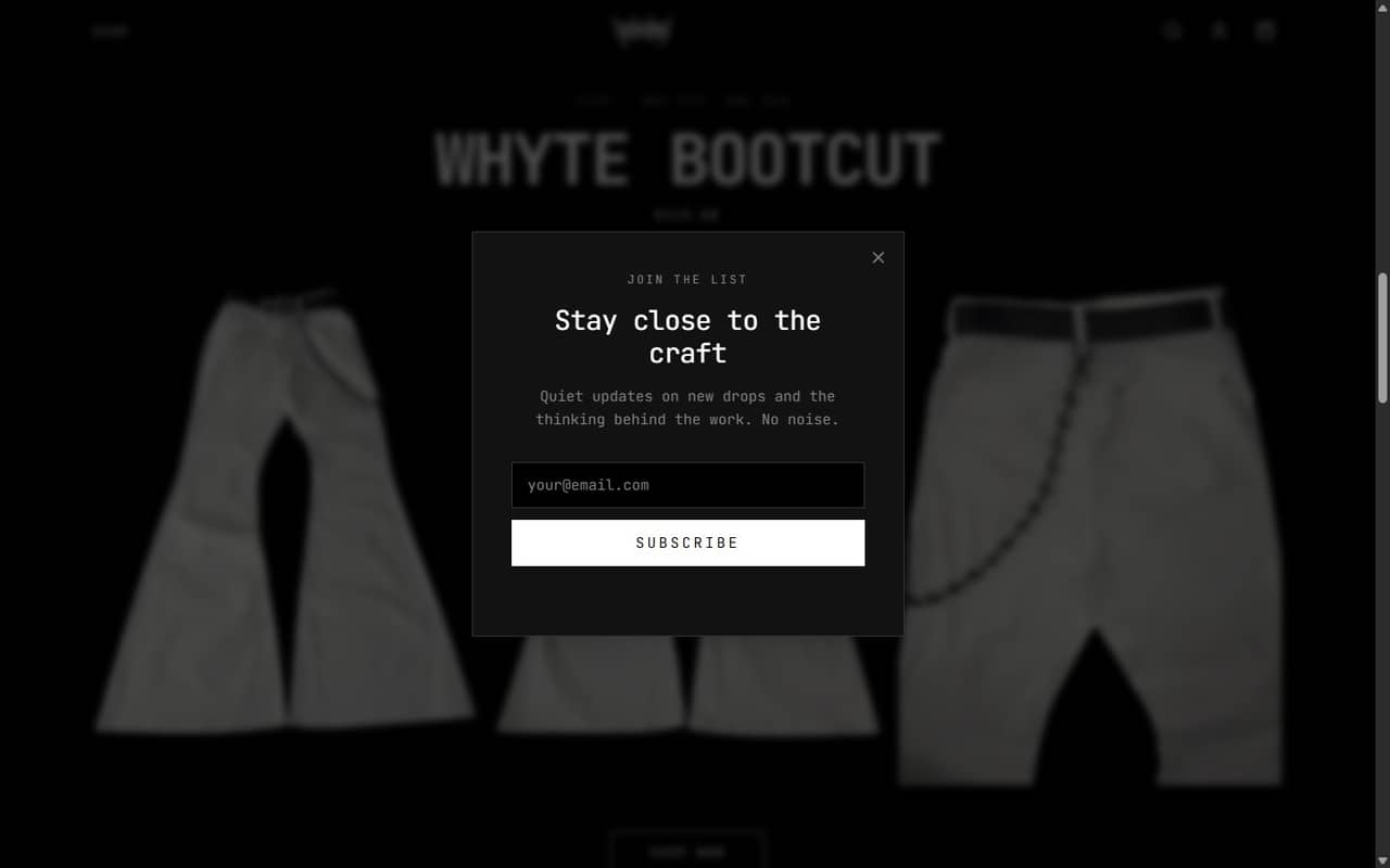 Karta produktu WHYTE Bootcut - warianty rozmiaru, cena w EUR, informacja o wysyłce.
